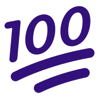 100 One-Hundred Emoji Decal (Purple)